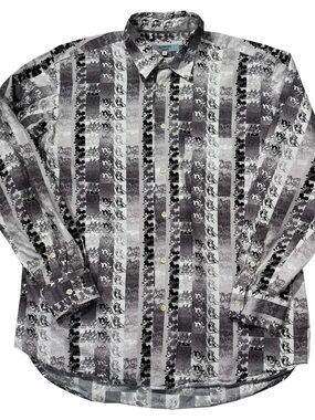 Vintage Iceberg History Disney All Over Print Button Down Shirt (Size XL)